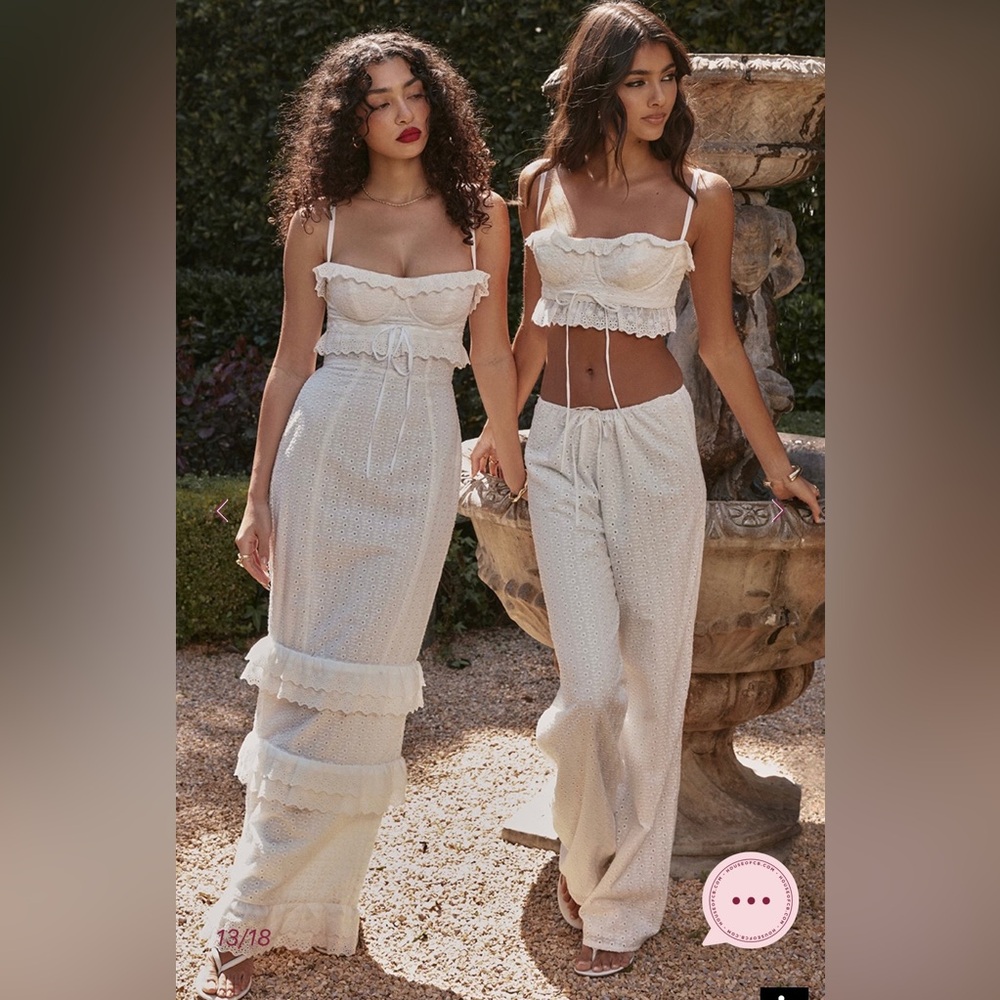 🟪Firm Price🟪House of CB Federico white Broderie Anglais bralette top - Picture 4 of 14